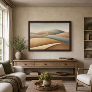 Abstract Desert Dunes in Sage and Ochre Printable Wall Art